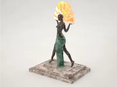Pro - Standing Woman Lamp 3D model