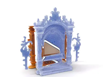 Ornate Golden Altar model pack Low-poly 3D model