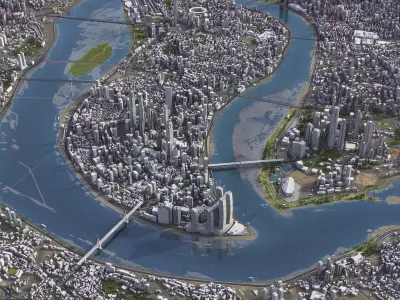 Chongqing - 3D City Model Low-poly 3D model