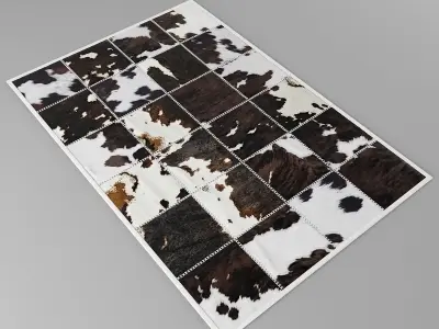 Carpet Pack 5 Rectangular Leather Carpets 3D model