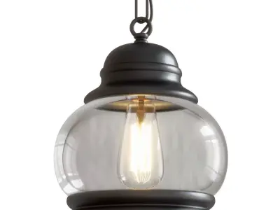 Iron Built Matte Black Vintage Pendant 2 3D model