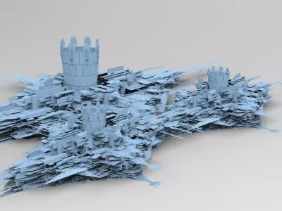 Dark Cyberpunk Slums Base 3 3D model