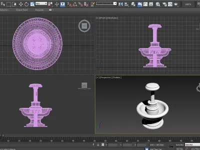 Fountain design 3d model Outdoor Exterior decoration backyard 3D model