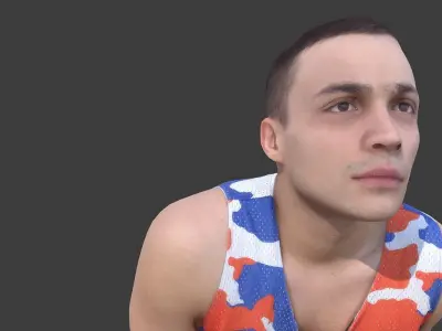 Basketball Player Posing Low-poly 3D model