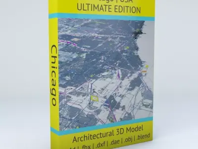 Chicago Streets Buildings Transport Sport Airports Ultimate 3D model