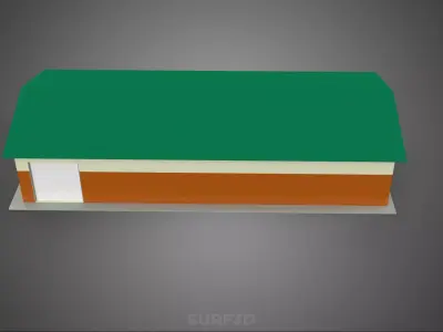 STANDARD INDUSTRIAL SHED WAREHOUSE STOREHOUSE DEPOT BARN BANK 3D model