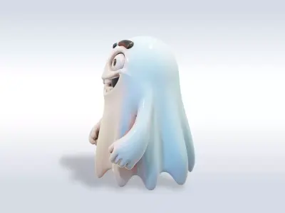 Cheerful Ghost Halloween Character 3D model