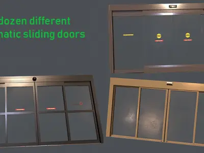 Automatic Sliding Doors Low-poly 3D model