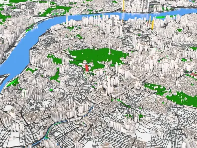 Cityscape Seoul South Korea 3D model