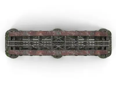 Railroad bridge Low-poly 3D model
