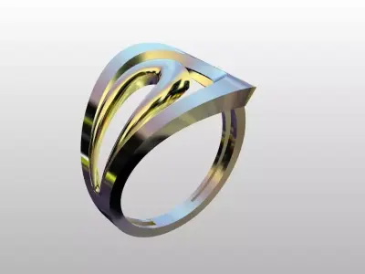 Modern Sculptural Adjustable Ring 3DM STL 3D print model 3