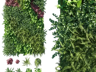 Vertical Garden Green Wall 09 3D model