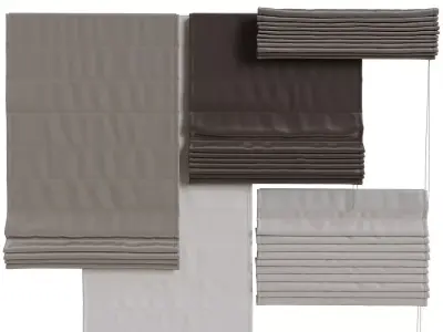 Set of Roman blinds 3 3D model