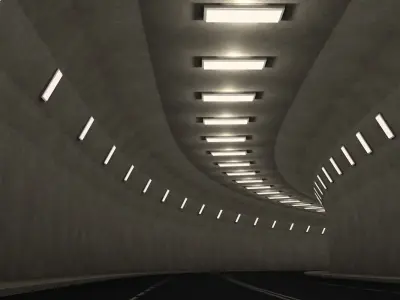 Highway Tunnel Low-poly 3D model