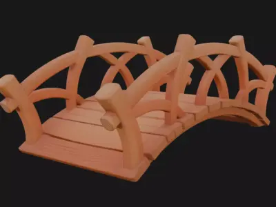 Wooden Bridge 3d Model 3D model