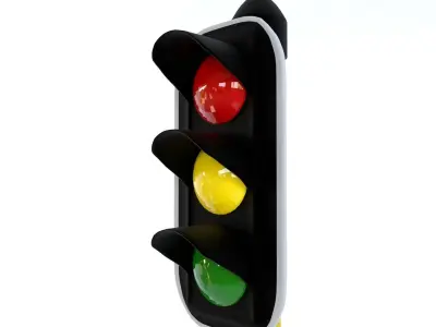 Single Head Traffic Light 3D model