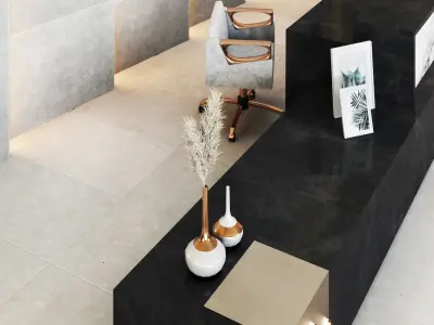 Reception03 reception desk with lights 3D model