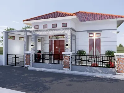 1 floor House Design Minimalis Full Interior  3D model