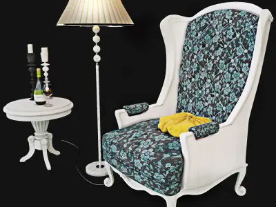 Armchair with decor 5 3D model