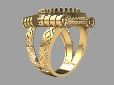 Gilded Splendor Ring 3D print model