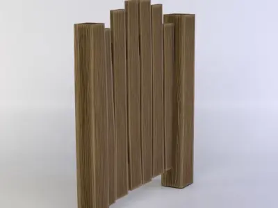 Fence door Low-poly 3D model