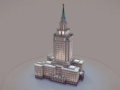 Hotel Hilton Leningradskaya Low-poly 3D model