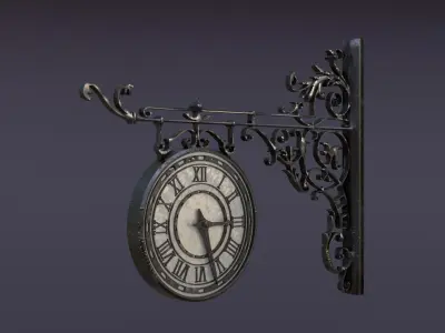 Public Street Clocks Low-poly 3D model