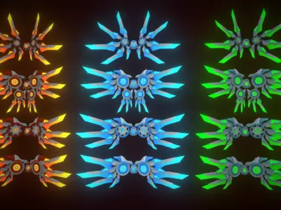 Mecha Wings - Icarus Project Low-poly 3D model