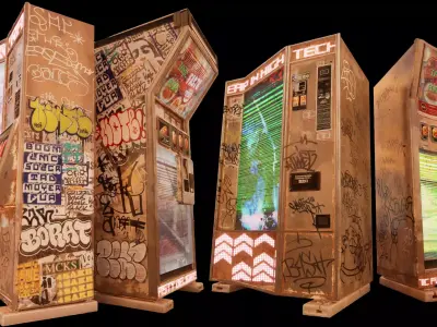 Cyberpunk Food Vending Machine 3D model