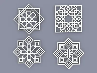 Asian Ornament pack 3D model