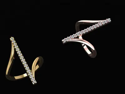 light weight ring for women with stone 3D print model