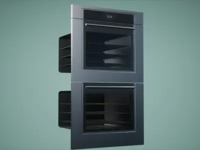 Oven Low Poly Game Ready double with two doors Low-poly 3D model