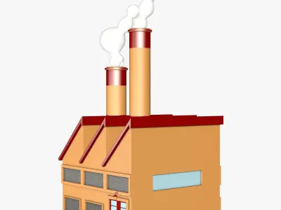 Small Industrial Factory Model 3D model