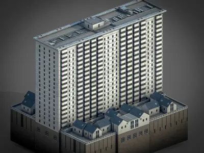 Davis Court Low-poly 3D model