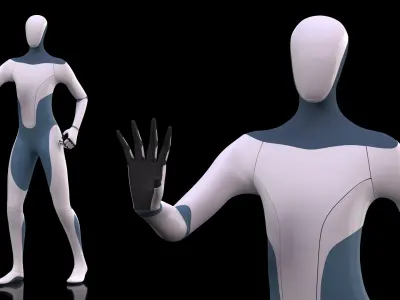  Robotic Humanoid Rigged for Cinema 4D 