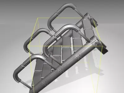 Futuristic Stairs - 26 - Basic Textures Low-poly 3D model