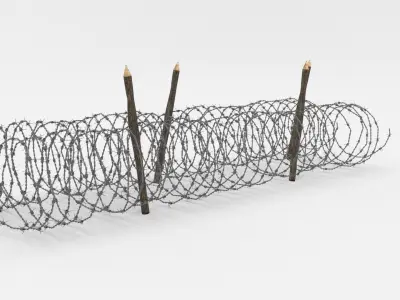 Barb Wire Obstacle 3D model