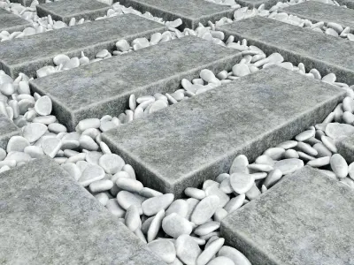 Area plate pebble 3D model