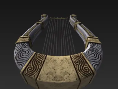 Lyre Roman Low-poly 3D model