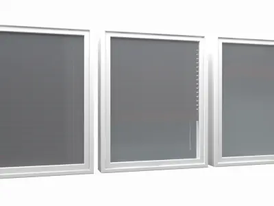 Wood blinds window Low-poly 3D model