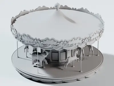 carousel - fun fair 3D model