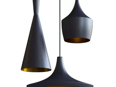 Black and Gold Ceiling Lamp 3D model