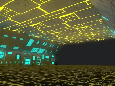 Low Poly Sci-fi Tunnel Low-poly 3D model