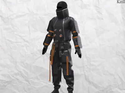 Sci fi Outfit Male Marvelous designer Clo3d OBJ mtl FBX ZPRJ 3D model