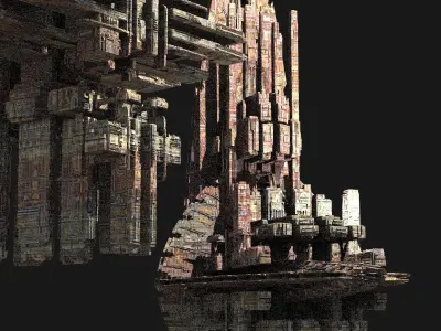 Shiv City Space port ships 2 3D model