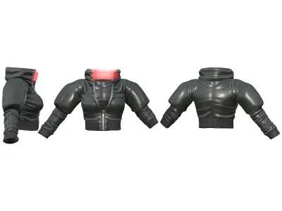 Full Sci-Fi Futuristic Wear Costume Outfit Low-poly 3D model