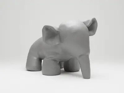 Elephant Toy and Door Stopper 3d scan 3D model