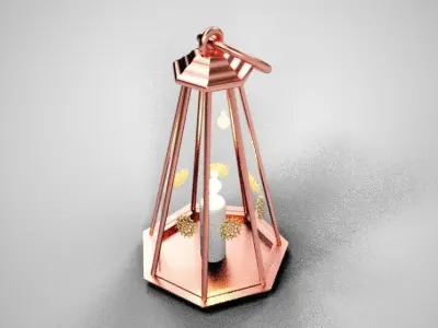 Heptagon Lantern Low-poly 3D model