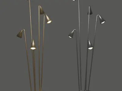 gold and silver garden lamp 3D model