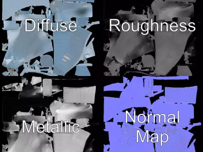 Twisted Glass Tower model pack Low-poly 3D model